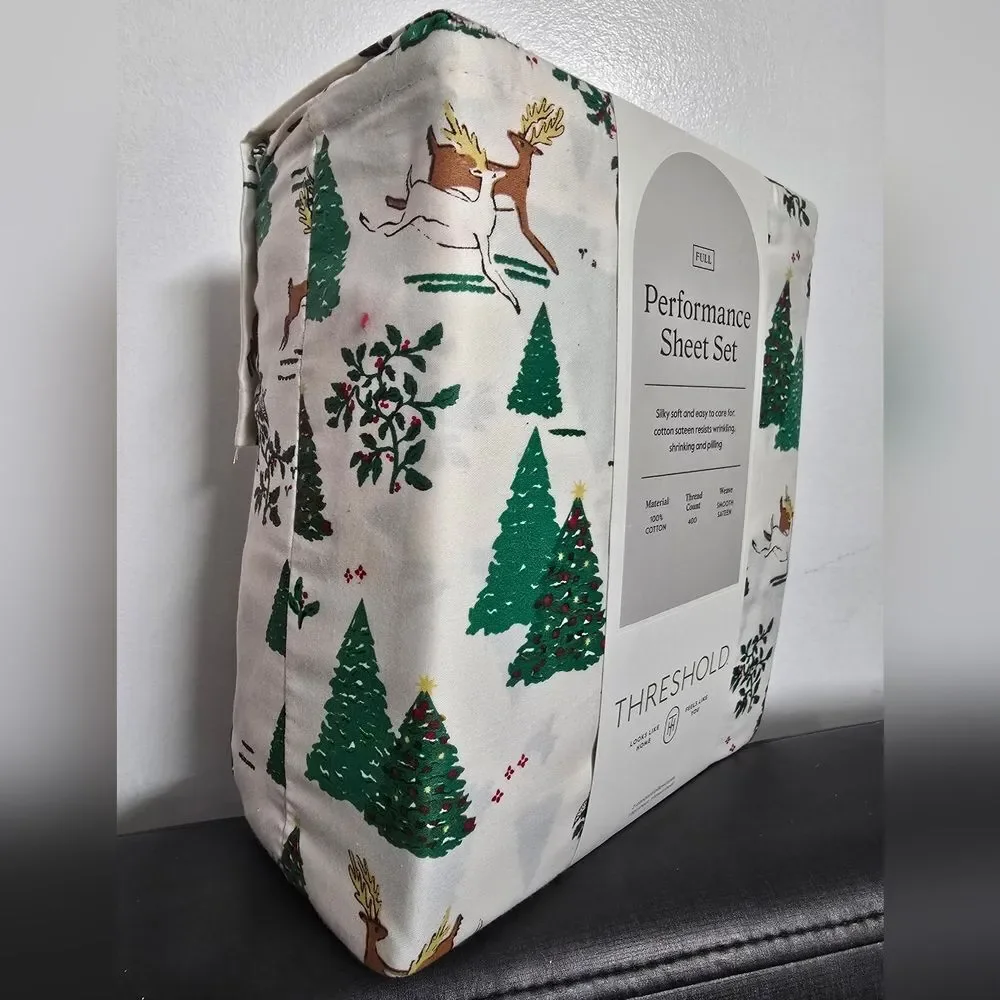 New Full 400 Thread Ct Christmas Holiday Performance Sheet Set Winter Threshold